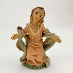 Vintage Italy Nativity Mary Figurine – 3.25” Plastic Replacement Piece